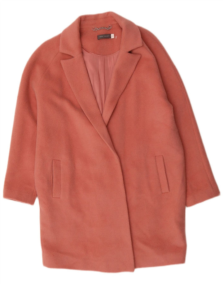 MINT VELVET Ženski preveliki otvoreni kaput UK 14 Velika ružičasta vuna