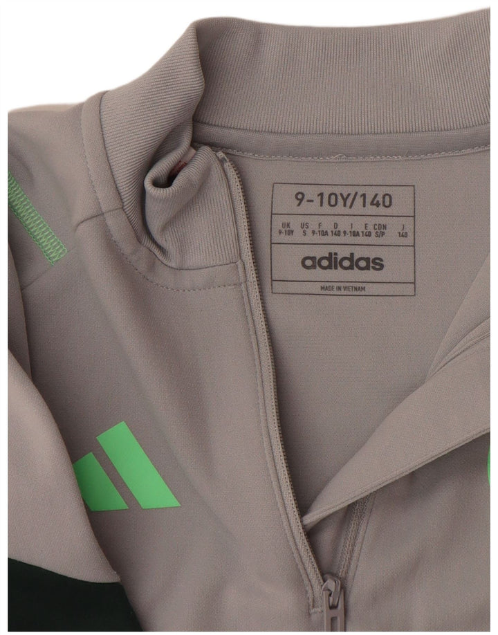 ADIDAS Boys Aeroready Pullover Trenirka Top 9-10 Years Grey Colourblock