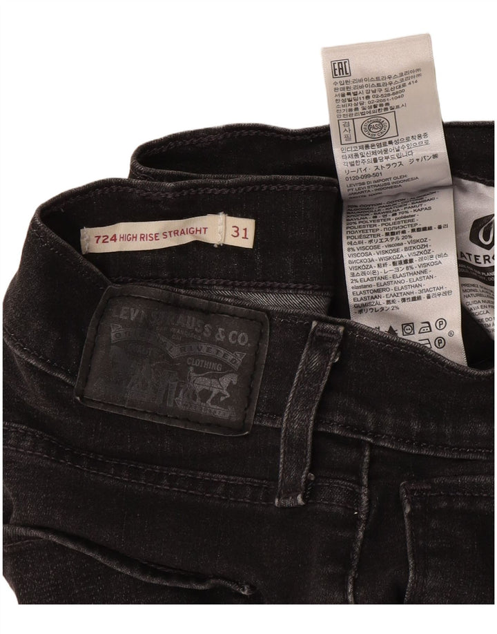 LEVI'S ženske 724 ravne traperice visokog struka W31 L26 sivi pamuk