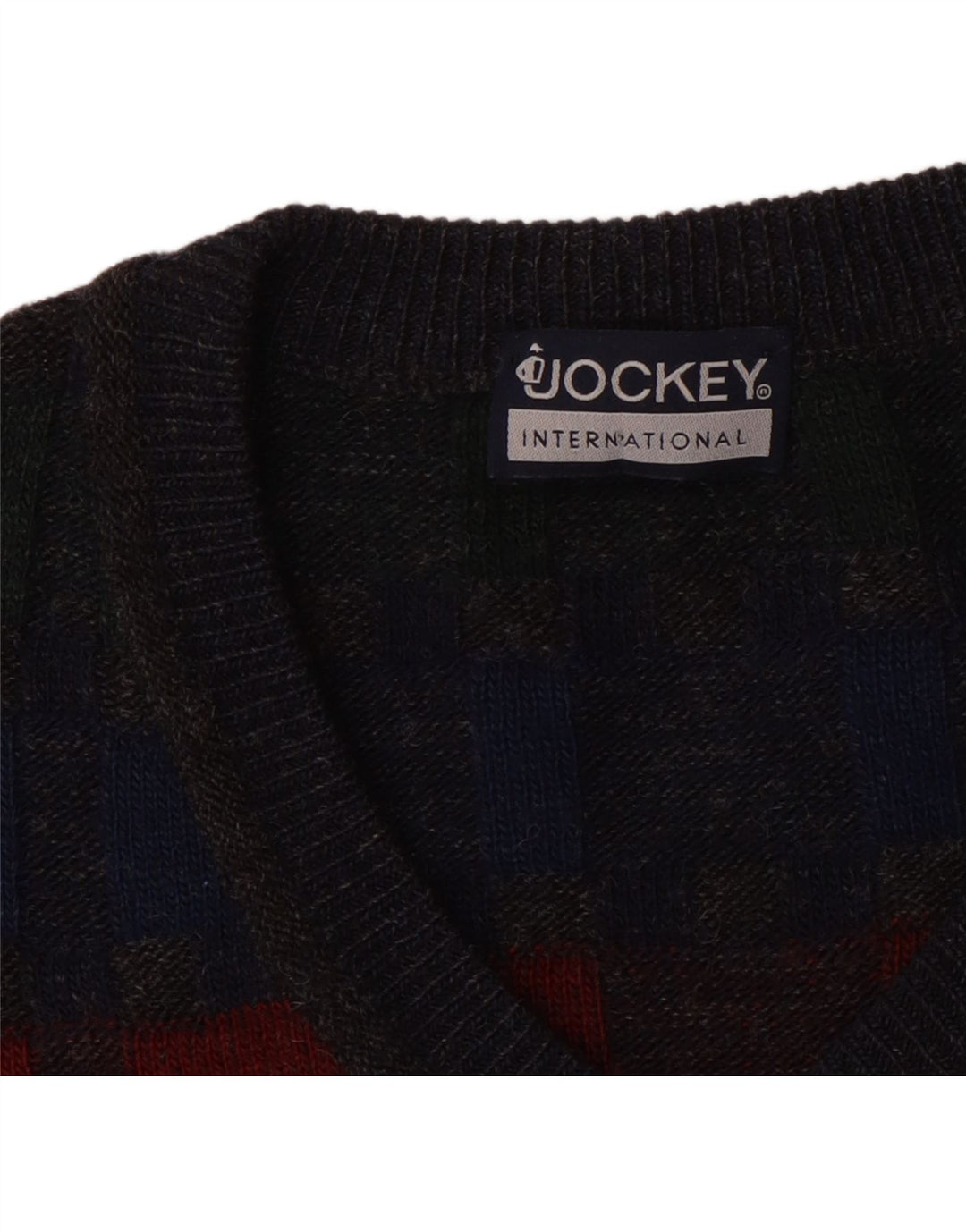 Jockey muški džemper s V-izrezom 2XL sivi karirani