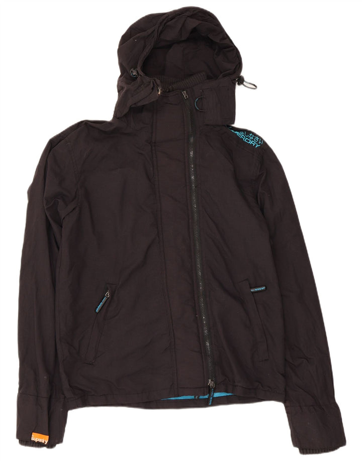 Superdry muška kišna jakna s kapuljačom UK 36 Mala crna najlonska