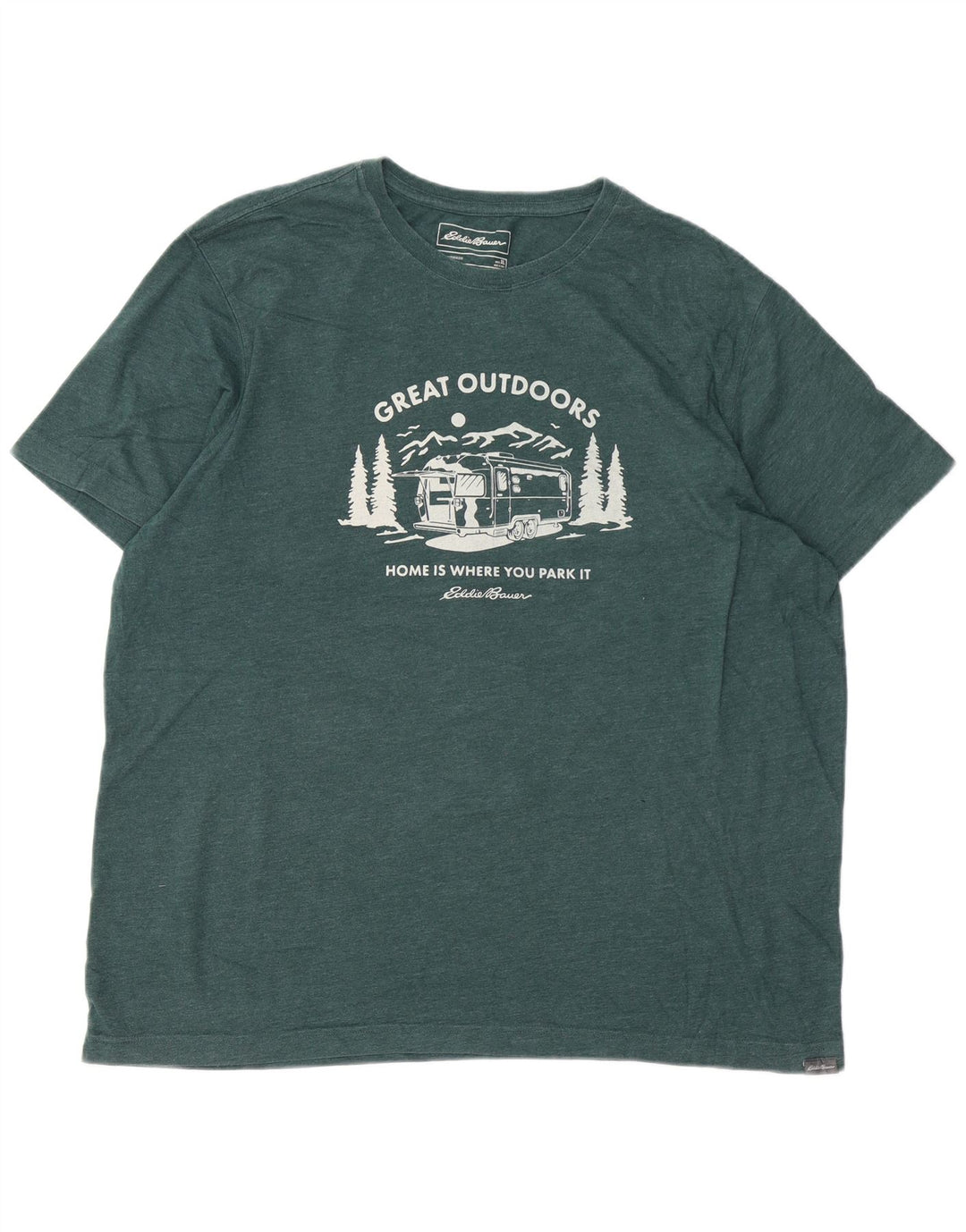 EDDIE BAUER Muška grafička majica kratkih rukava XL, zeleni pamuk