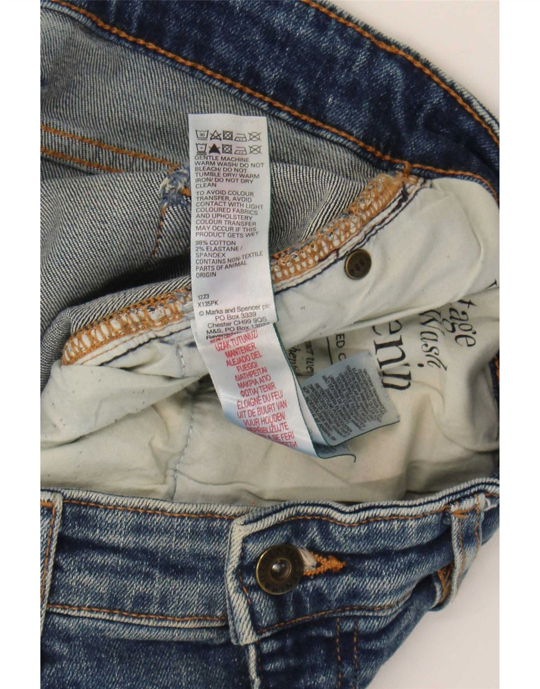 Marks & Spencer muške ravne traperice W36 L29 plavi pamuk