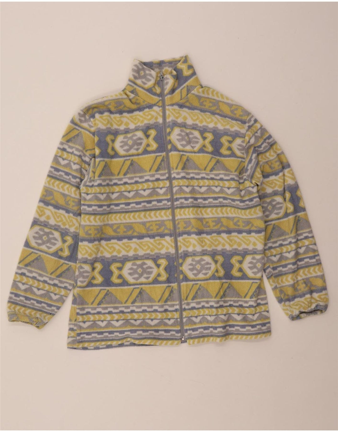 Vintage ženska jakna od flisa UK 20 2XL žuta geometrijska
