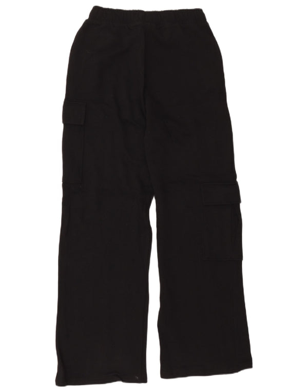 Zara Womens Cargo Tracksuit Trousers UK 10 Small Black Cotton