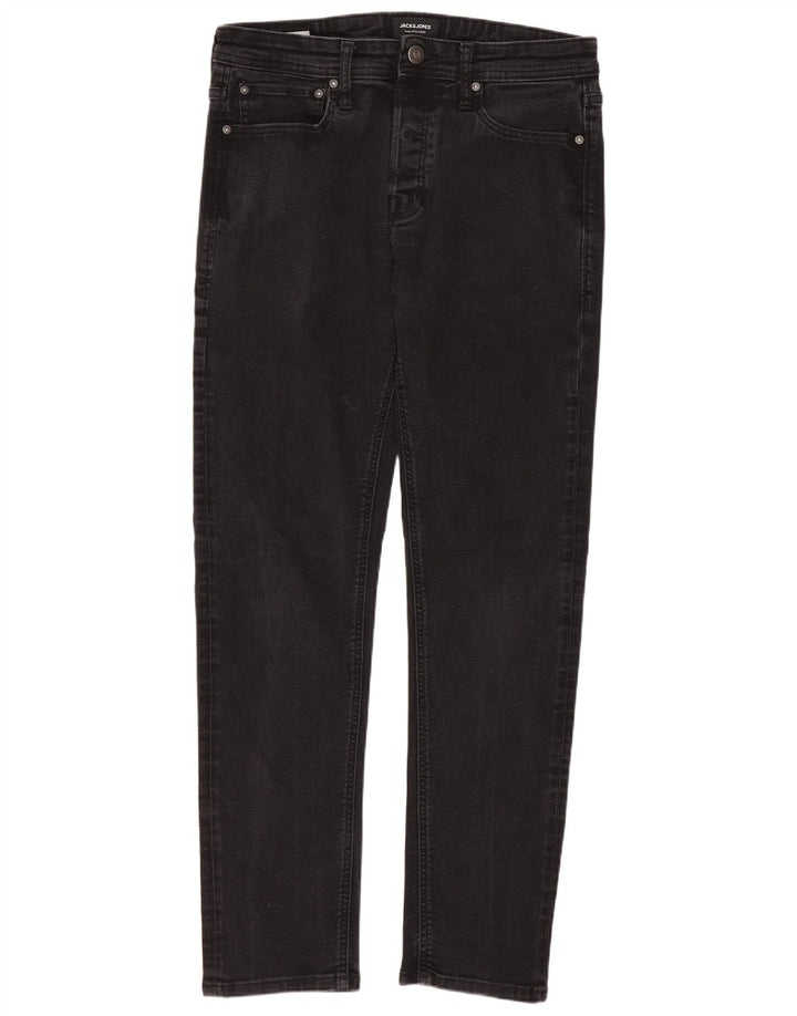 Jack & Jones muške uske traperice W32 L32 crni pamuk