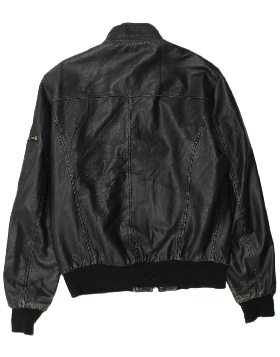 Vintage muška kožna jakna UK 44 2XL crna koža