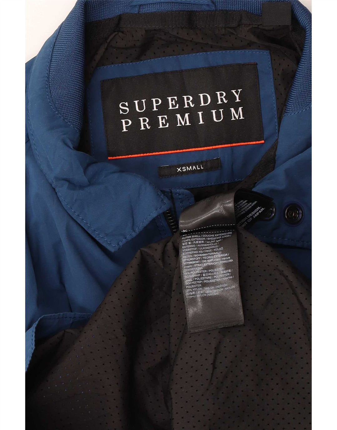 Superdry muška kišna jakna UK 34 XS plavi poliester