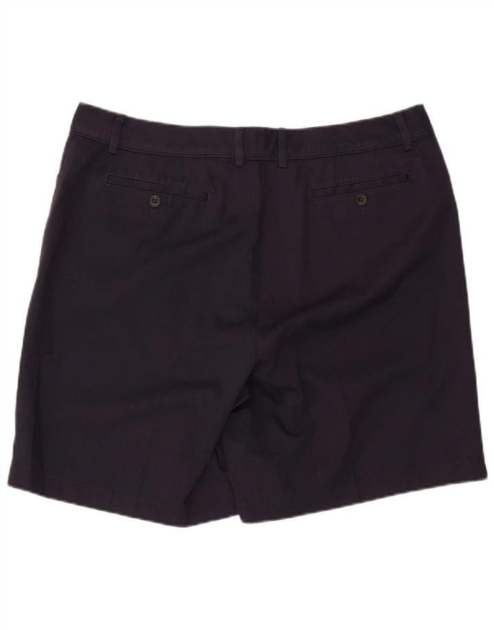 EDDIE BAUER Womens Casual Shorts US 14 XL W36  Navy Blue Cotton