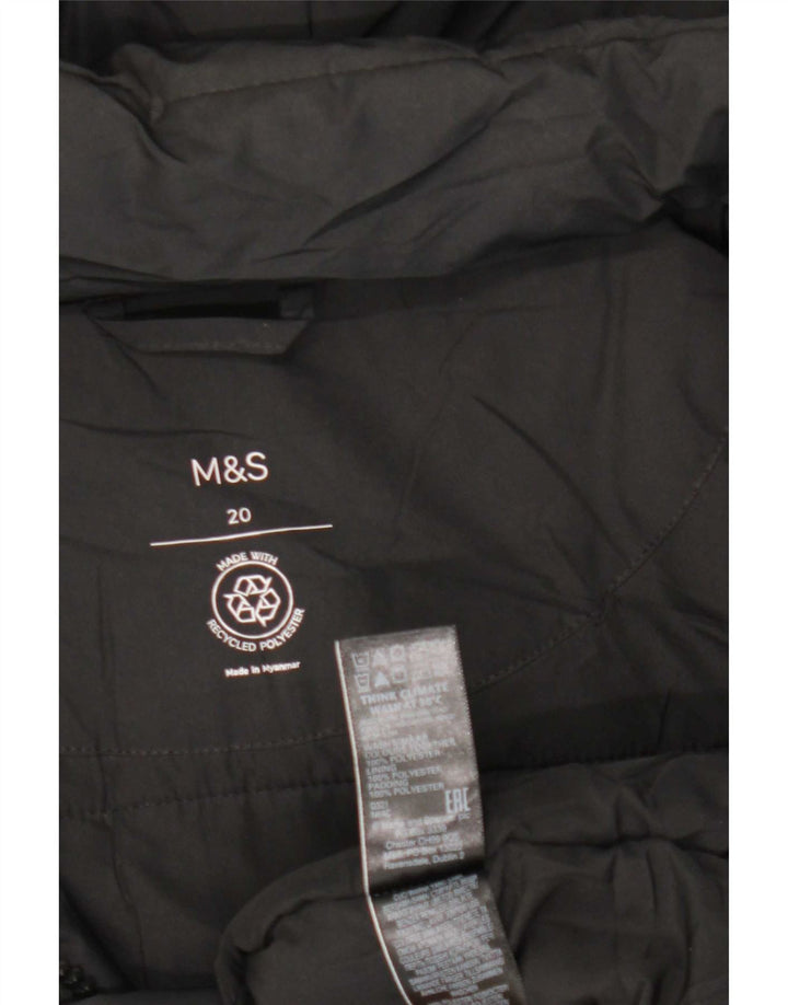 Marks & Spencer ženska podstavljena jakna s kapuljačom UK 20 2XL crni poliester