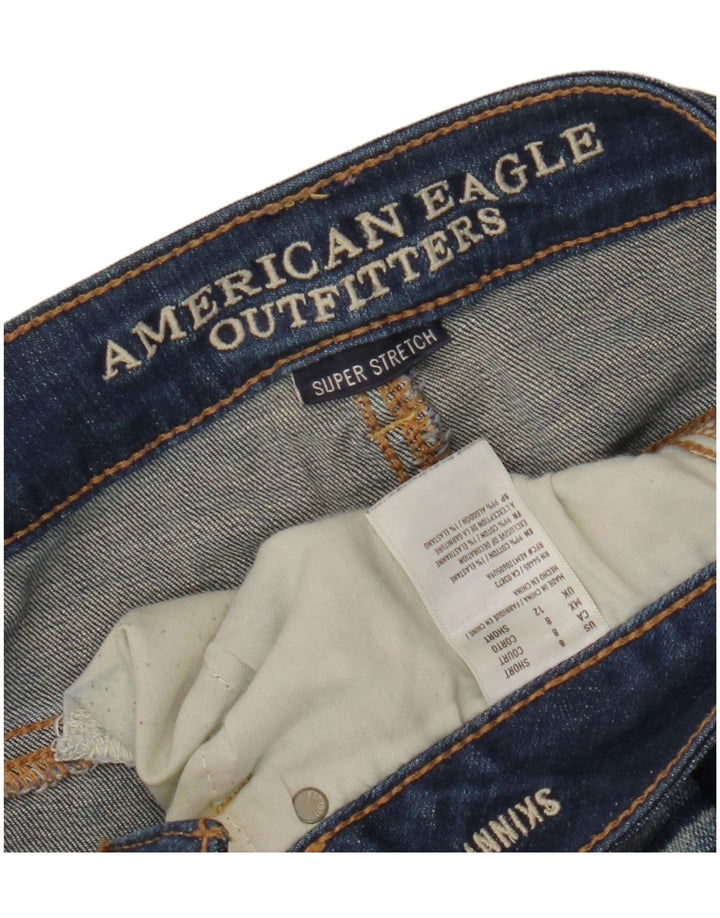 AMERICAN EAGLE Ženske uske traperice UK 12 srednje W28 L27 tamnoplavi pamuk