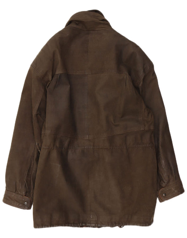 VINTAGE Mens Leather Jacket IT 48 Medium Brown