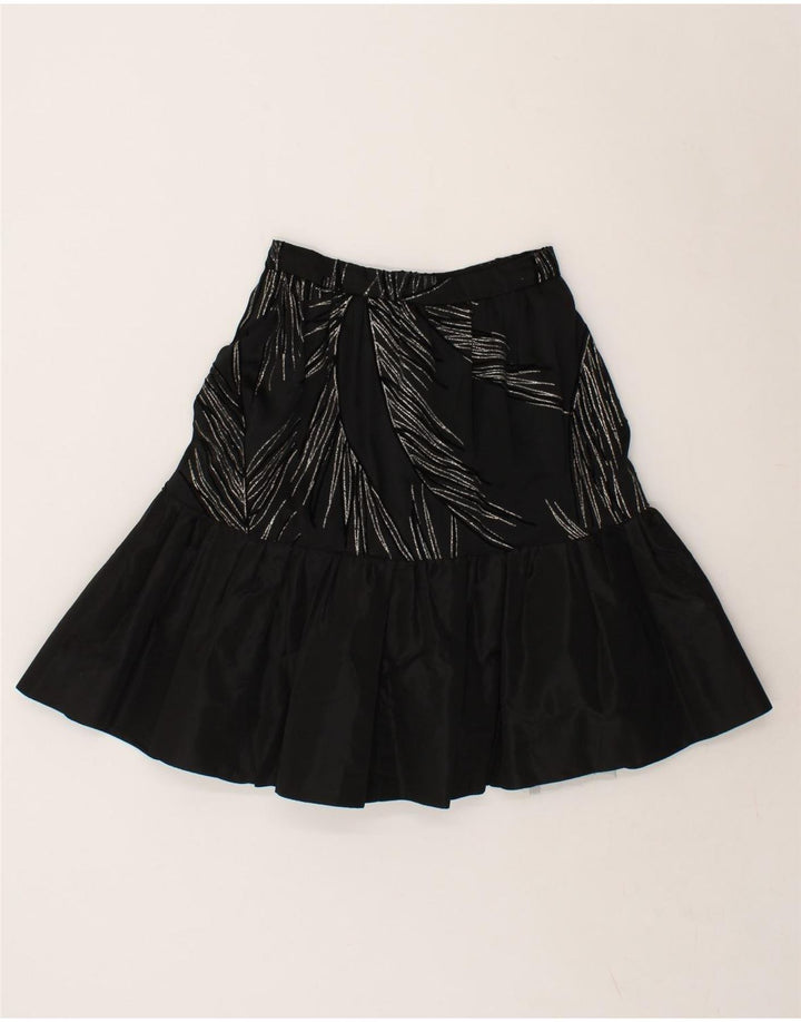 VINTAGE Womens Abstract Pattern A-Line Skirt W24 XS Black Vintage Vintage and Second-Hand Vintage from Messina Hembry 