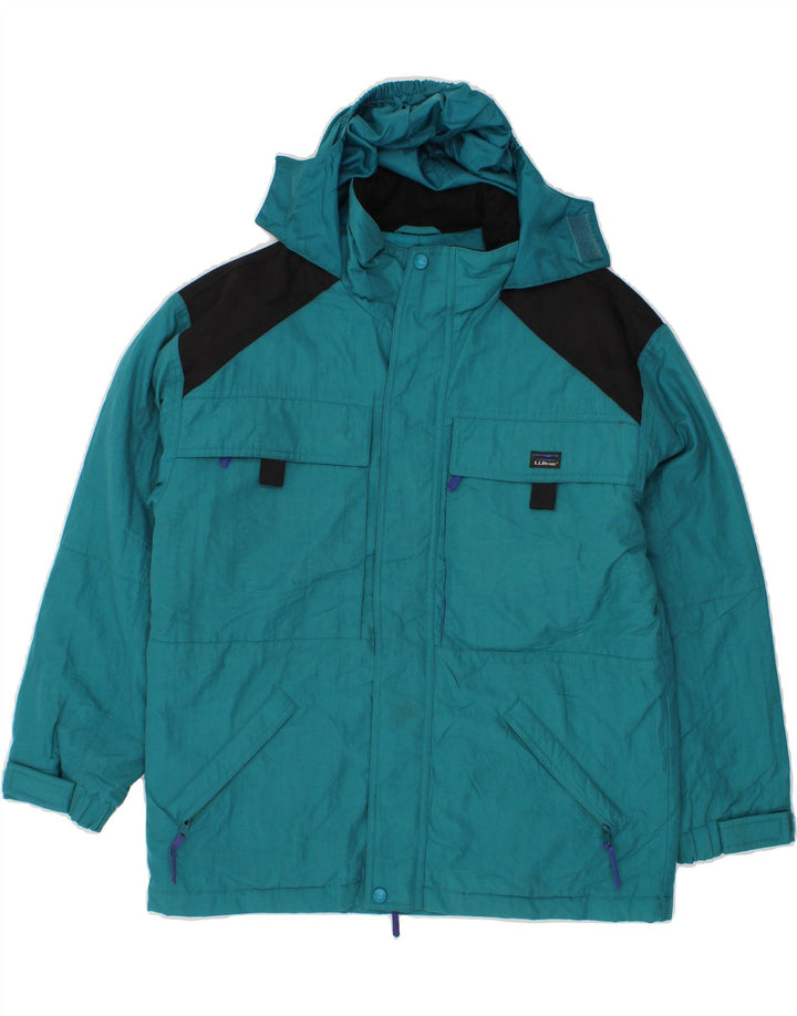 L.L.BEAN Boys Hooded Windbreaker Jacket 14-15 Years Large Blue Polyester Vintage L.L.Bean and Second-Hand L.L.Bean from Messina Hembry 