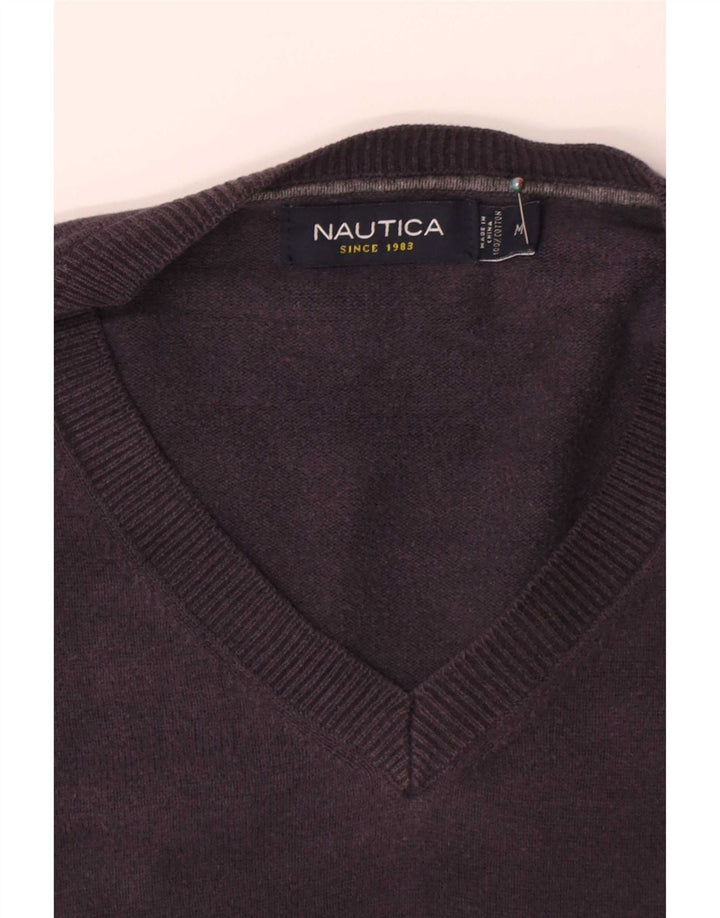 Nautica muški džemper s V-izrezom srednje tamnoplavi pamuk