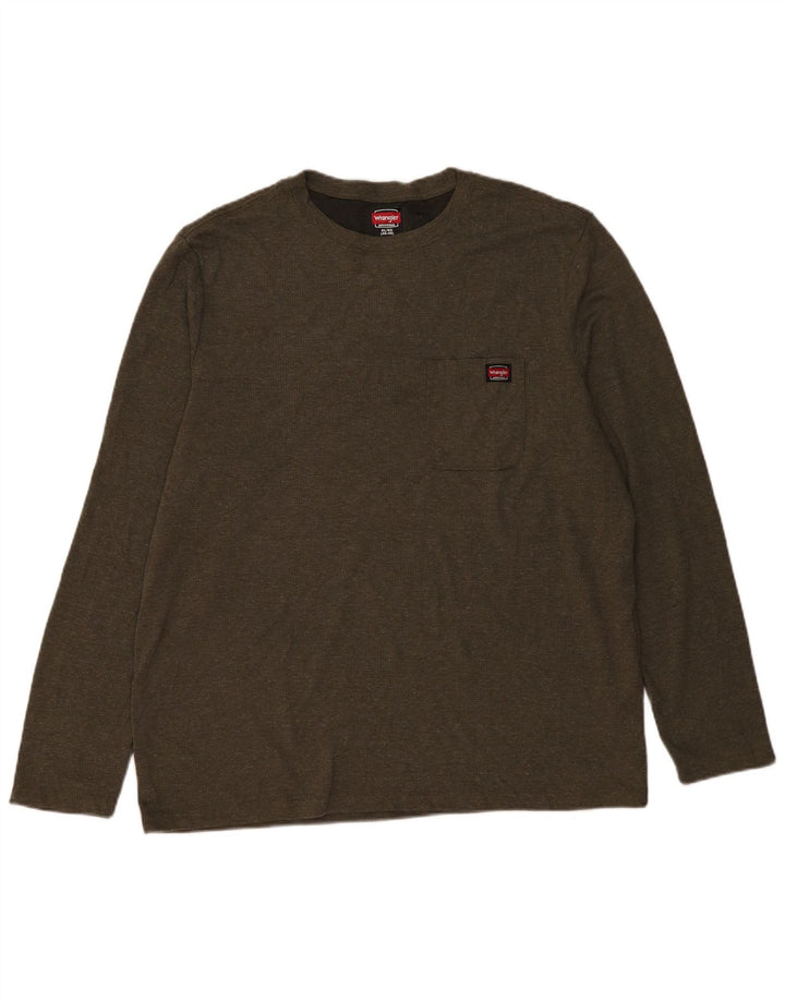 WRANGLER Mens Top Long Sleeve XL Khaki Polyester