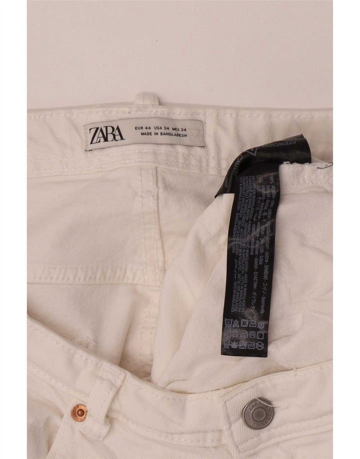 Zara muške traper kratke hlače EU 44 Large W34 Bijeli pamuk