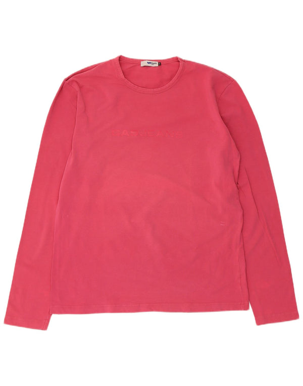 Gas Womens Graphic Top Long Sleeve UK 20 2XL Pink Cotton