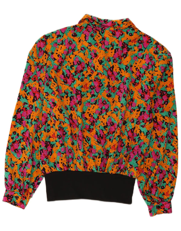 Vintage Womens Long Sleeve Blouse Top UK 16 Large Multicoloured Floral