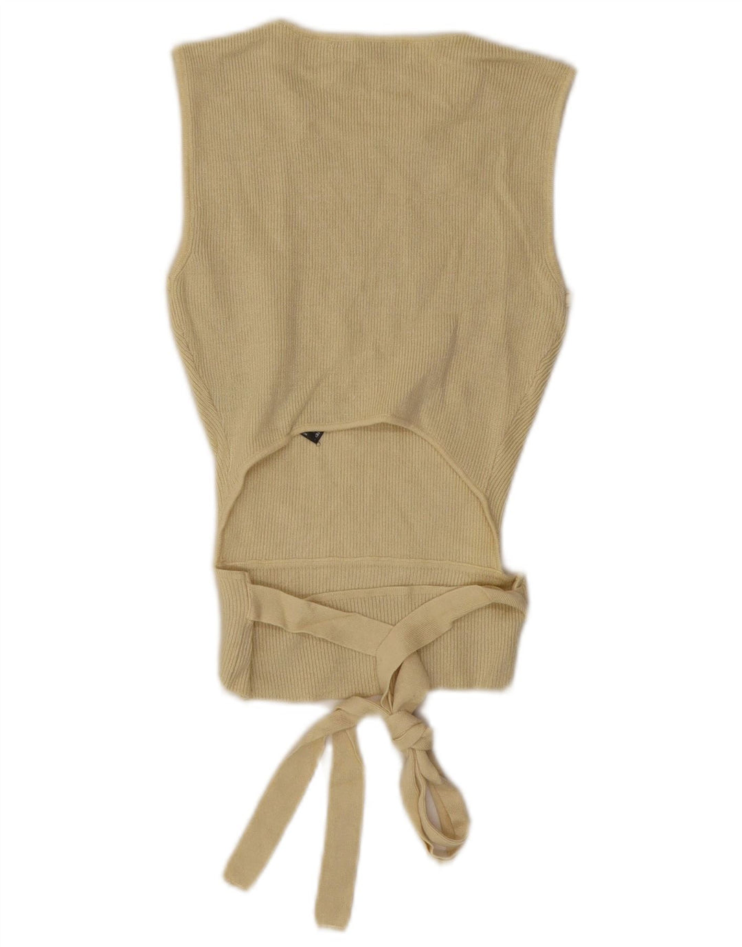 ZARA ženski kratki prsluk bez rukava UK 12 Srednje žuta viskoza