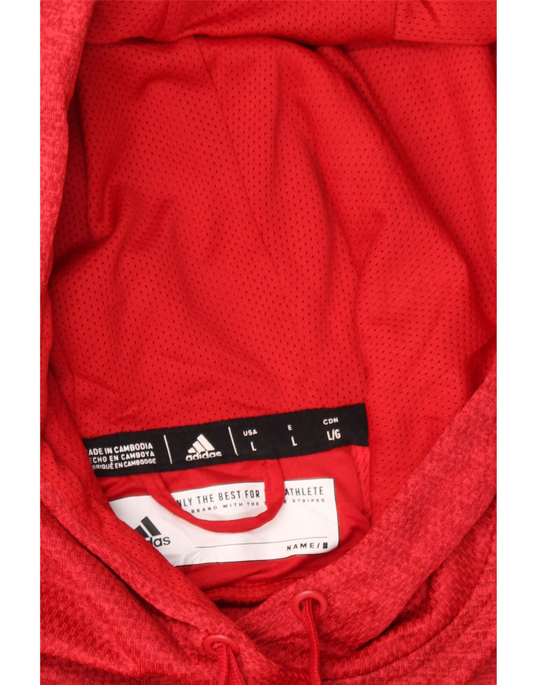 ADIDAS Mens Graphic Hoodie Jumper Large Red Polyester Vintage Adidas and Second-Hand Adidas from Messina Hembry 