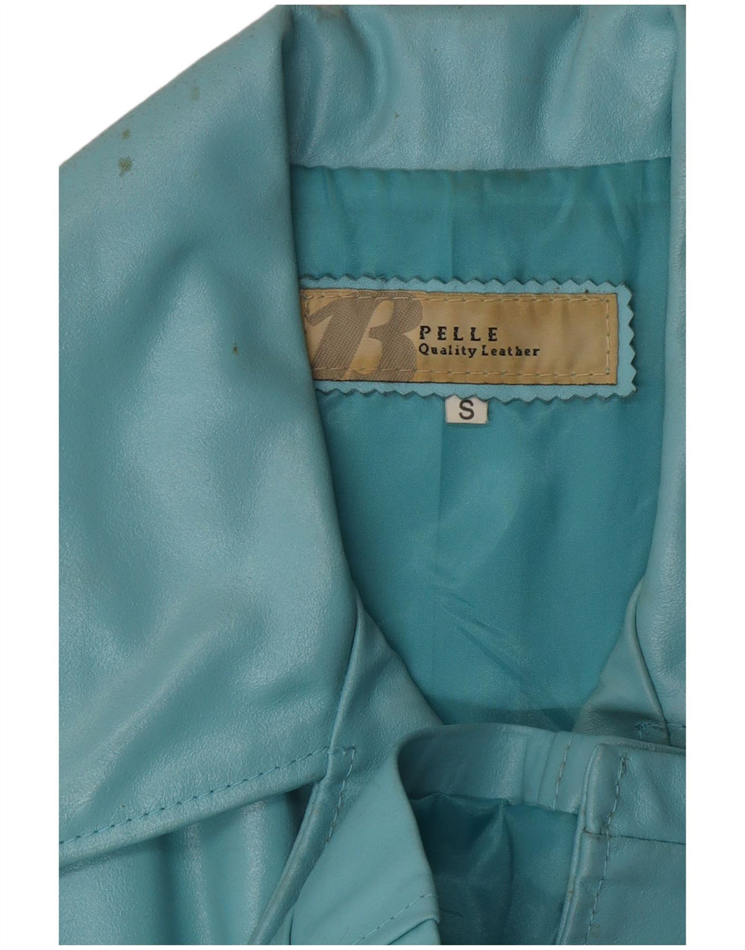 VINTAGE ženska kožna jakna UK 10 Mala plava koža