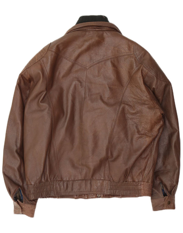 VINTAGE muška široka kožna jakna UK 34 XS smeđa koža