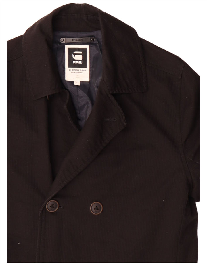 G-Star muški kaput s dvostrukim kopčanjem UK 40 Veliki crni pamuk