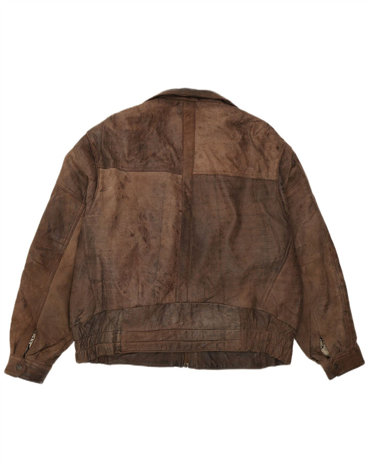 Pierce Arrow muška kožna jakna IT 56 3XL smeđa koža