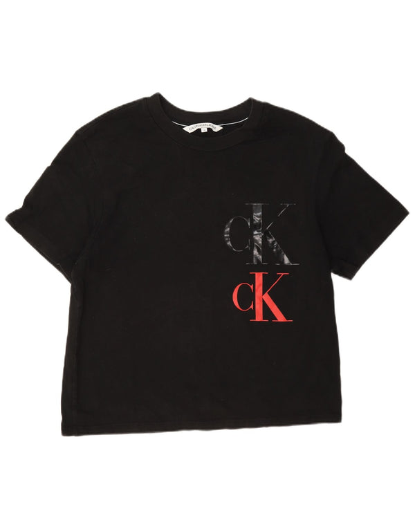 Calvin Klein Jeans Ženska skraćena majica kratkih rukava UK 14 srednje crna