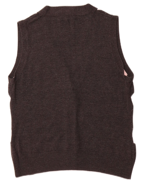 TOM TAILOR Ženski kratki kardigan pulover UK 18 XL Crni Argyle/Diamond