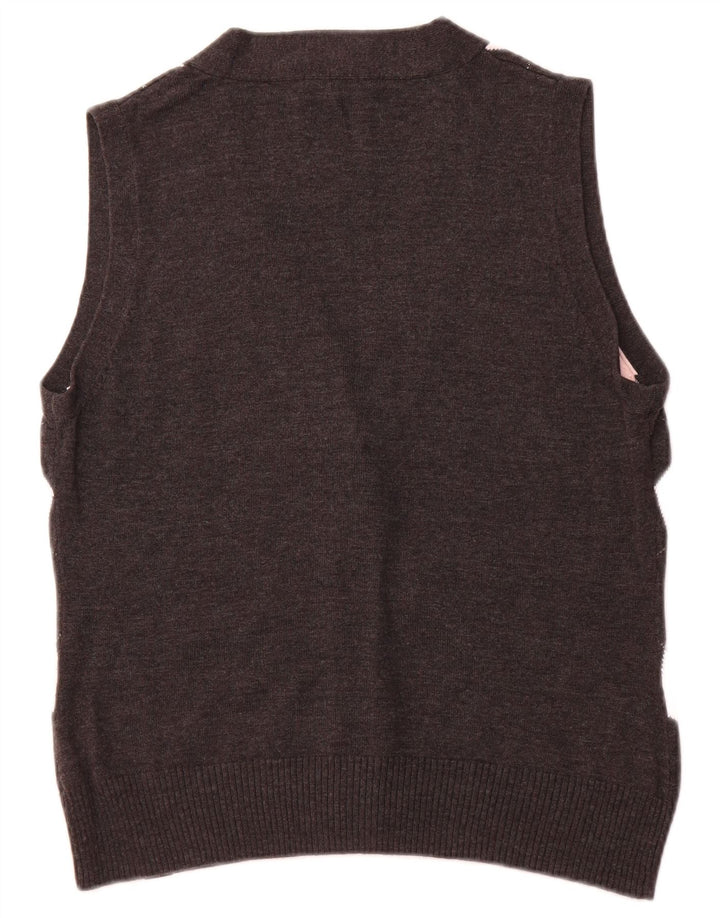 TOM TAILOR Ženski kratki kardigan pulover UK 18 XL Crni Argyle/Diamond