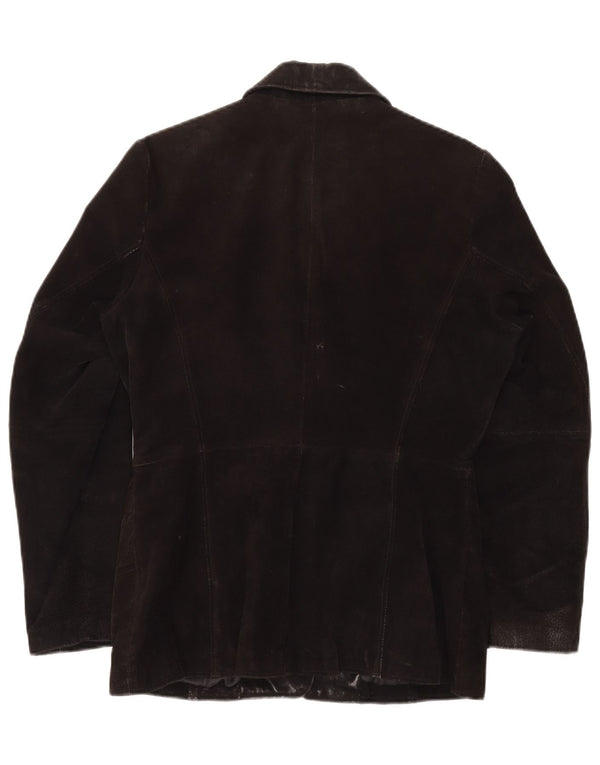 GYPSY Ženska jakna od brušene kože s 3 gumba UK 14 Srednja crna koža