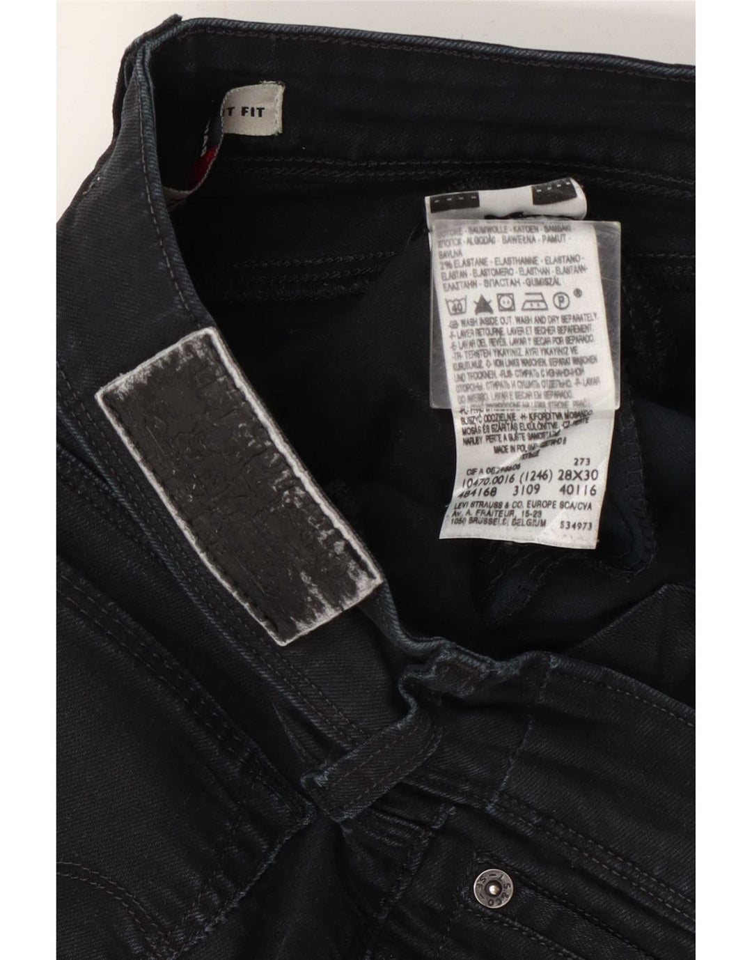 Ravne traperice Levi's 470 W28 L28 tamnoplavi pamuk