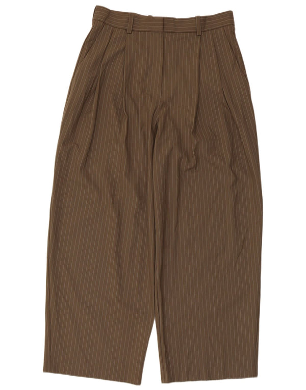 Marks & Spencer ženske chino hlače UK 14 velike W32 L29 smeđe na pruge