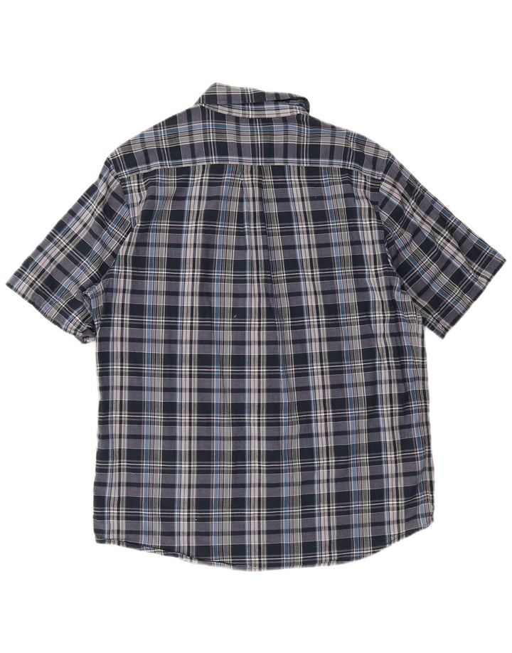 Woolrich muška majica kratkih rukava standardnog kroja, veliki plavi karirani pamuk