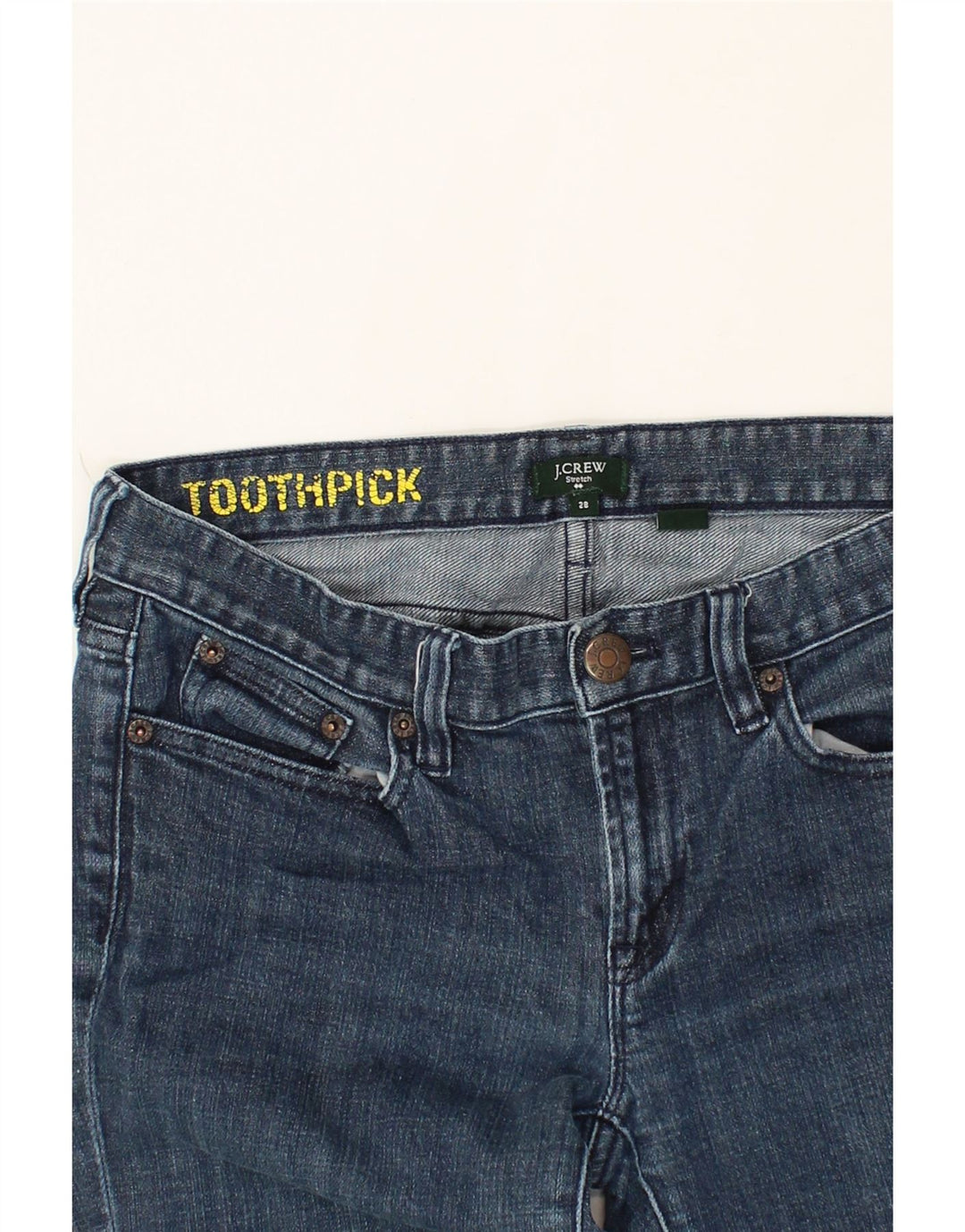 J. CREW Womens Toothpick Slim Jeans W28 L30 Blue Cotton Vintage J. Crew and Second-Hand J. Crew from Messina Hembry 