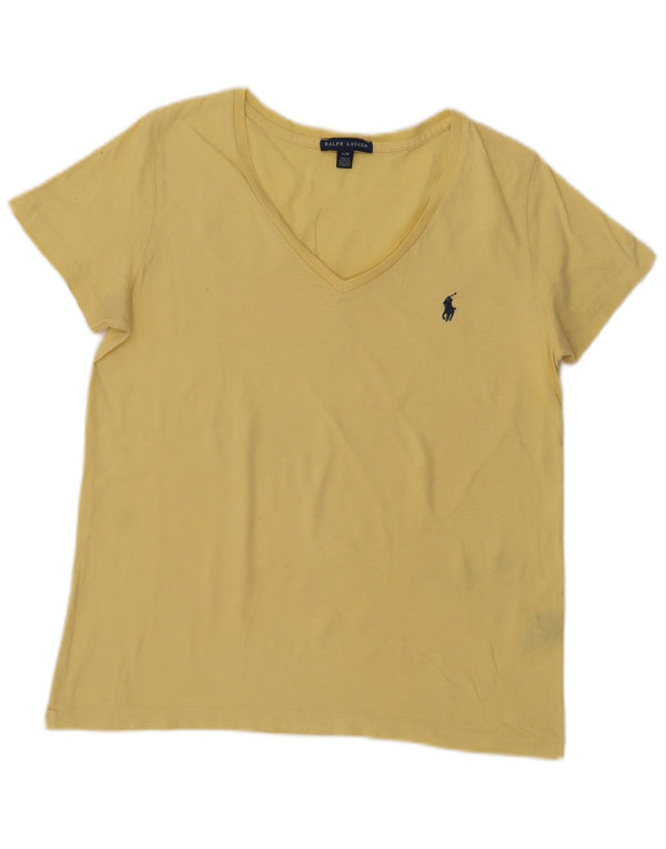 Ralph Lauren Ženska majica kratkih rukava UK 14 Veliki žuti pamuk