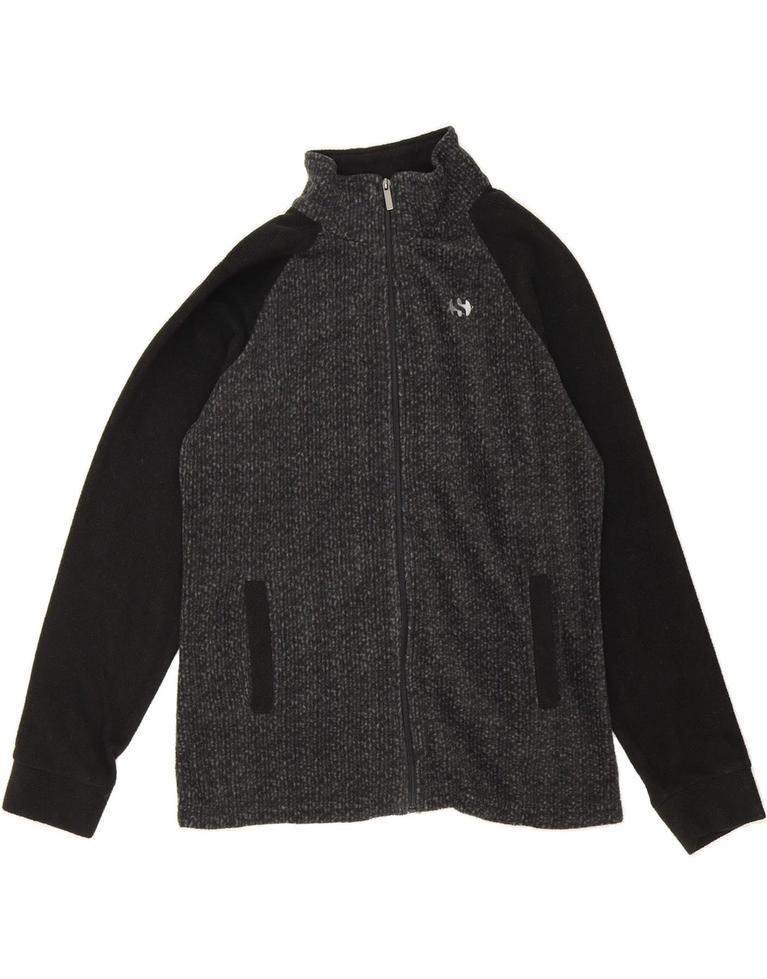 SUPERGA Mens Fleece Jacket UK 40 Large Black Colourblock Polyester Vintage Superga and Second-Hand Superga from Messina Hembry 