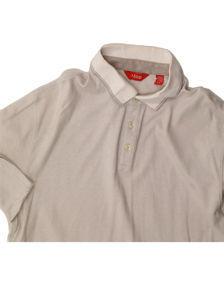 IZOD Mens Polo Shirt Large Grey Cotton Vintage Izod and Second-Hand Izod from Messina Hembry 