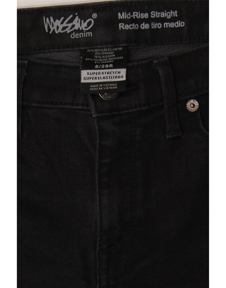 MOSSIMO Womens Mid Rise Straight Jeans US 8 Medium W29 L31 Black Polyester Vintage Mossimo and Second-Hand Mossimo from Messina Hembry 