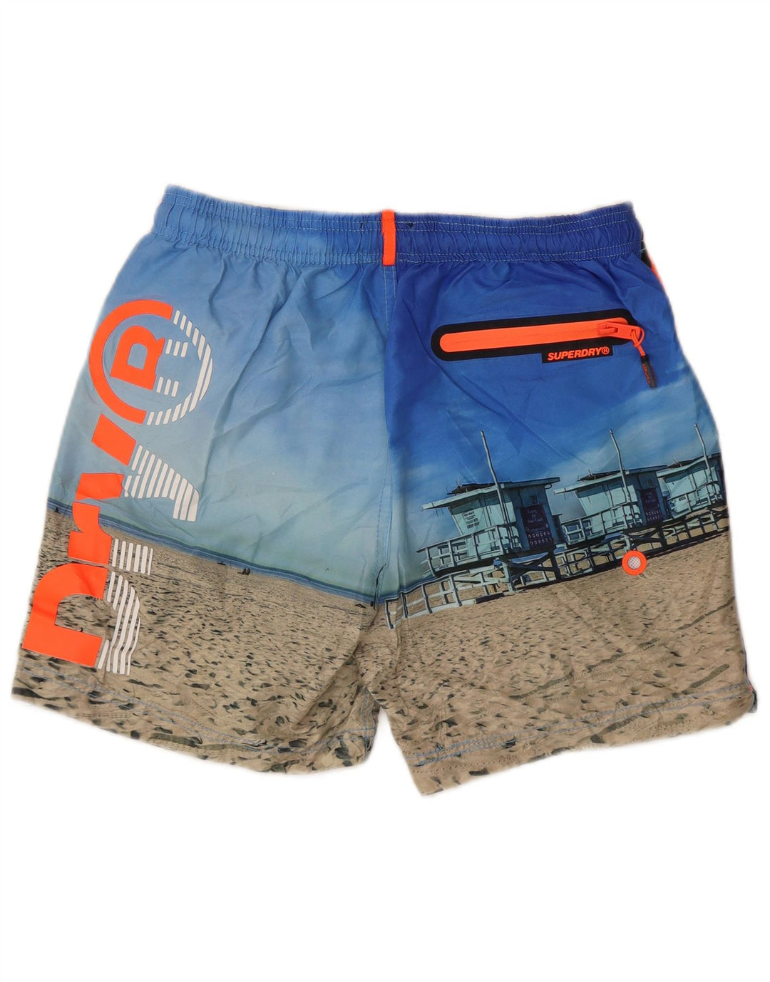 Superdry muške kratke hlače za plivanje s plavim prugama srednje veličine od poliestera