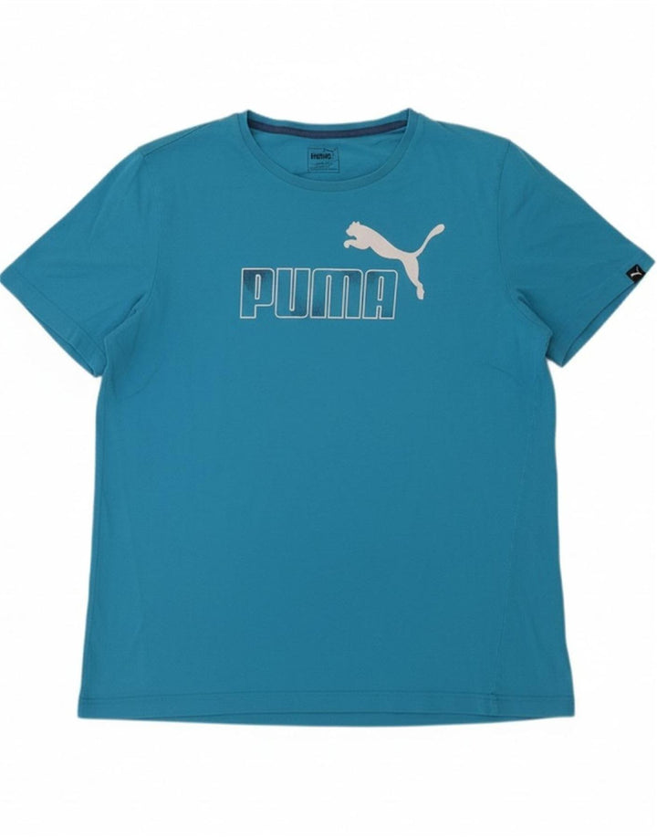 PUMA Mens Graphic T-Shirt Top Large Blue