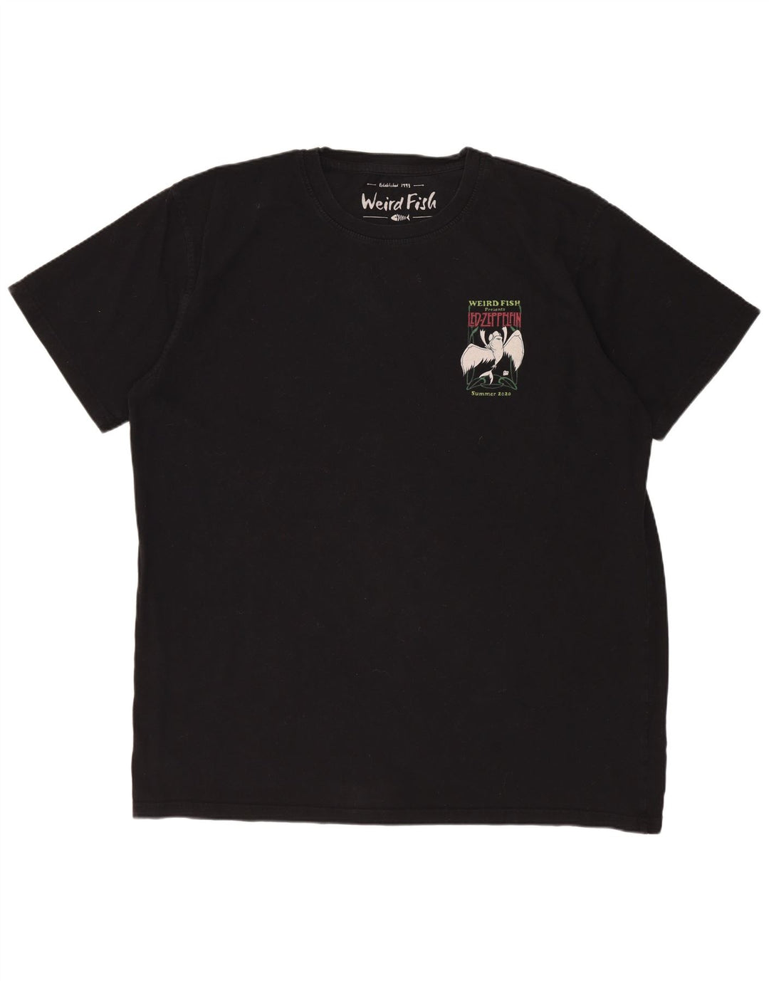 WEIRD FISH Muška majica kratkih rukava s grafičkim motivima XL, crni pamuk