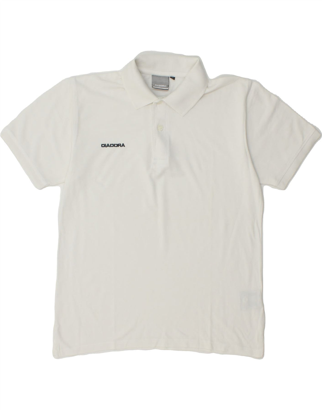DIADORA Womens Polo Shirt UK 14 Medium White Cotton Vintage Diadora and Second-Hand Diadora from Messina Hembry 