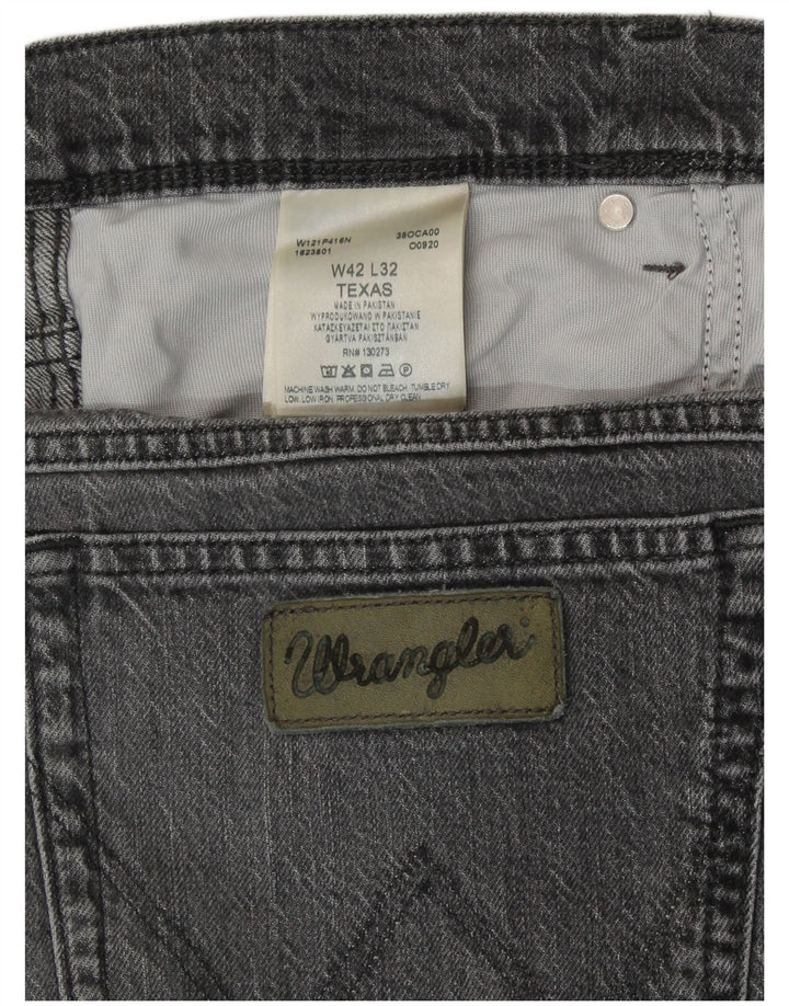 WRANGLER Muške Texas Straight Jeans W42 L32 Sivi pamuk