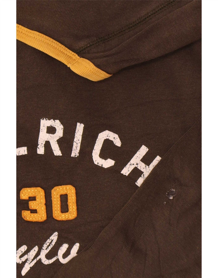 Woolrich muška grafička majica dugih rukava 2XL smeđi pamuk