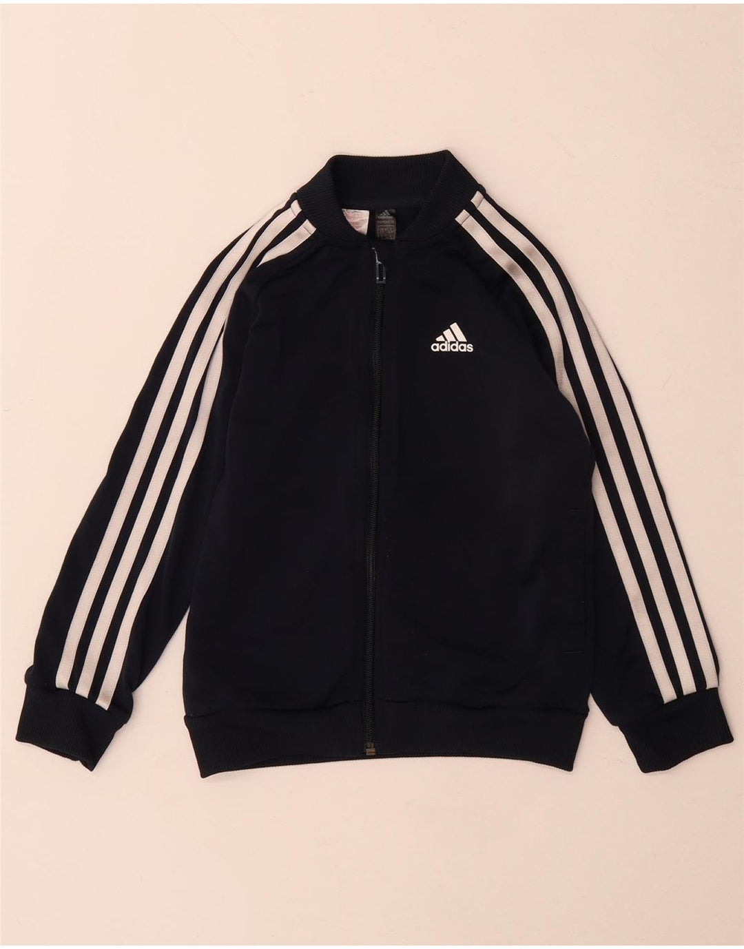 Gornja jakna od trenirke Adidas za dječake 6-7 godina tamnoplavi poliester