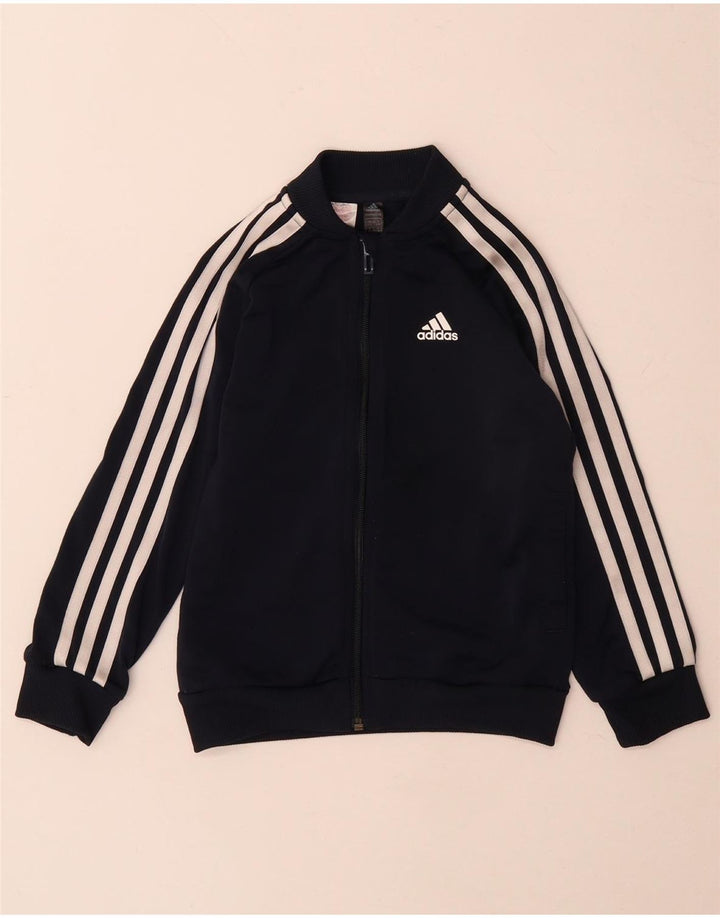 Gornja jakna od trenirke Adidas za dječake 6-7 godina tamnoplavi poliester