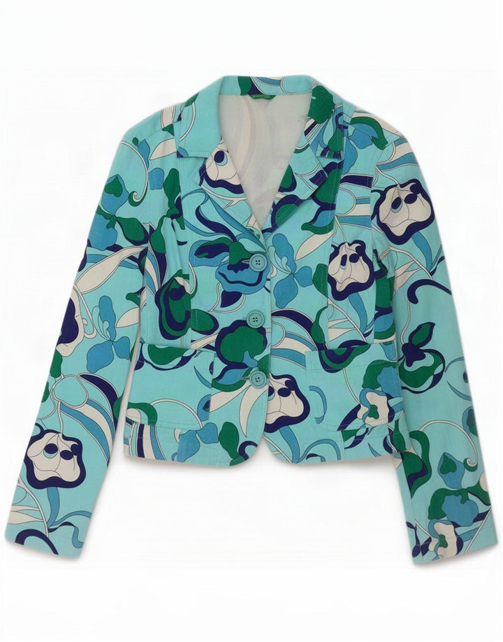 Benetton ženska jakna s 3 gumba IT 42 Medium Blue Cotton